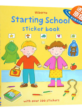 英文原版 Starting School Sticker Book 尤斯伯恩贴纸书 上学校主题 英语绘本单词 适用3-6岁 幼儿早教 英文版 进口英语原版书籍
