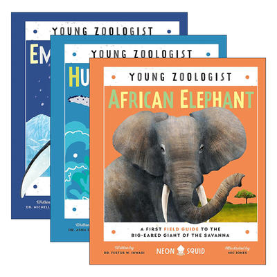 英文原版 Young Zoologist 少年动物学家系列3册 非洲象/帝企鹅/座头鲸 精装 英文版 进口英语原版书籍