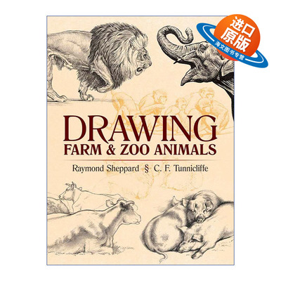 英文原版 Drawing Farm and Zoo Animals Dover Art Instruction 画农场和动物园的动物 美术绘画技巧指南 英文版 进口英语原版书
