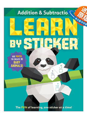 英文原版 Learn by Sticker Addition and Subtraction 贴纸学习册 加减法1 英文版 进口英语原版书籍