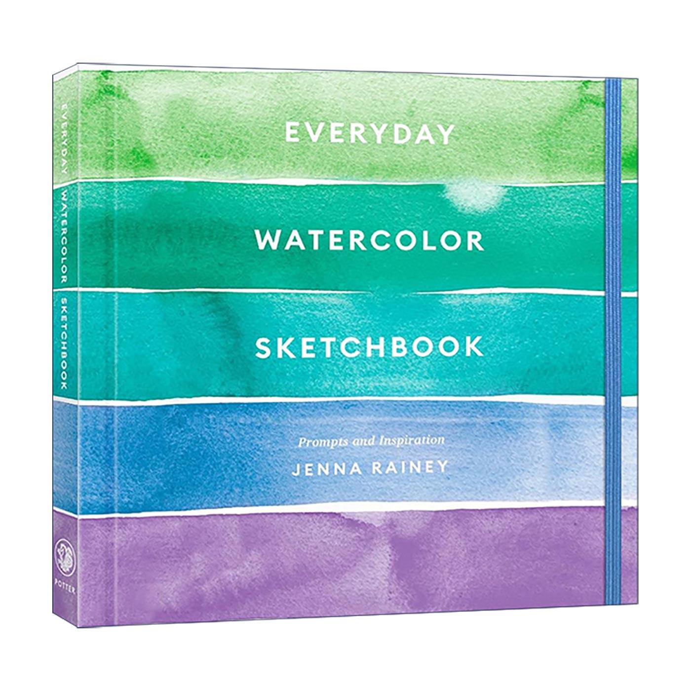 英文原版 Everyday Watercolor Sketchbook 每日水彩速写本 素描簿 提示和灵感 绘画指南 Jenna Rainey 英文版 进口英语原版书籍