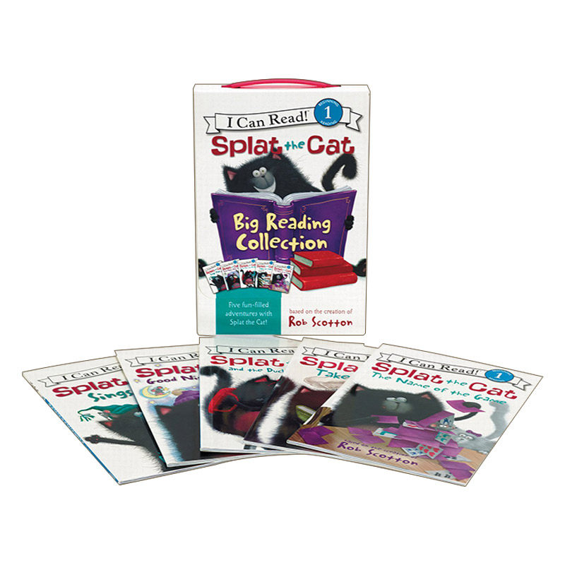 英文原版 splat the cat 啪嗒猫5册盒装 i can read level 1 分级阅读