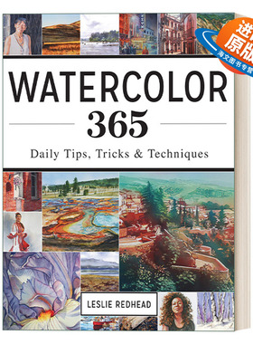 英文原版 Watercolor 365 365个水彩的诀窍 绘画技巧指南 Leslie Redhead 英文版 进口英语原版书籍