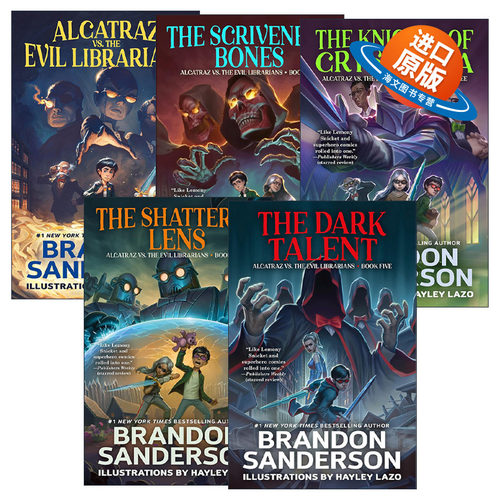 英文原版 Alcatraz vs. the Evil Librarians 阿尔卡特拉兹与系列5册 英文版 进口英语原版书籍