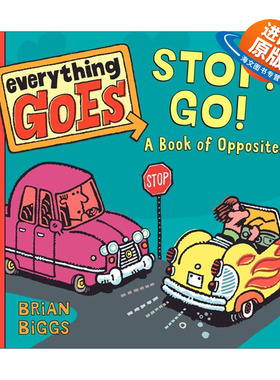 英文原版 Everything Goes Stop Go A Book of Opposites 交通工具妙趣多 红灯停绿灯行 反义词 启蒙认知纸板书 进口英语原版书籍