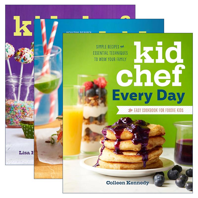英文原版 Kid Chef系列3册 小厨师 健康食谱 培养烹饪技能 提高动手能力 英文版 进口英语原版书籍