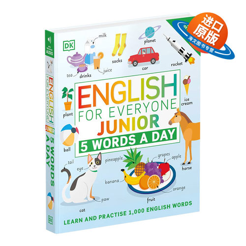 少儿初级英语 每天5个单词  英文原版 English for Everyone Junior 5 Words a Day DK人人学英语 英文版 进口英语原版书籍