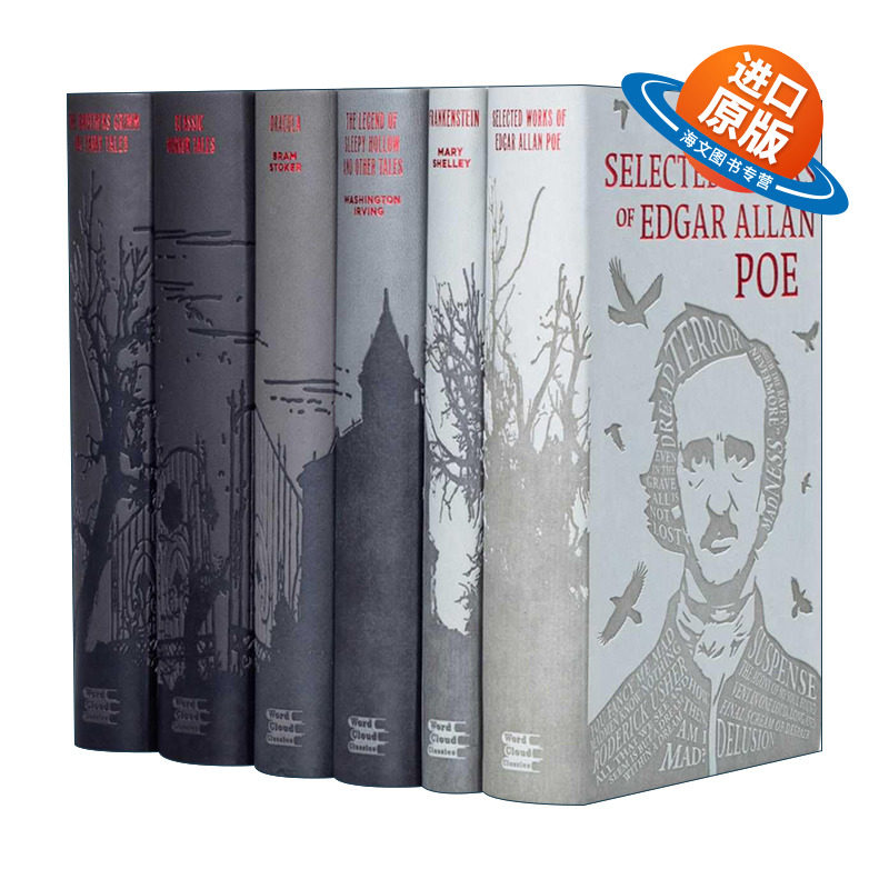 英文原版 Horror Collection 恐怖故事6册盒装 软精装皮质封面词云经典 Word Cloud Classics 英文版 进口英语原版书籍