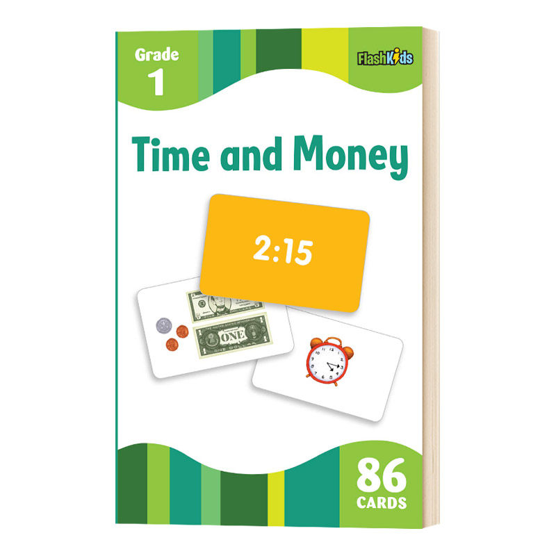 time and money flash kids flash cards 趣味学习卡 时间和金钱 英文