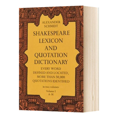 莎士比亚词典1 英文原版 Shakespeare Lexicon and Quotation Dictionary Vol 1 英文版进口原版英语书籍