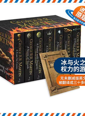 赠送地图冰与火之歌英文原版小说全套 7本权力的游戏英文版全集A Song of Ice and Fire game of thrones进口英语书搭哈利波特