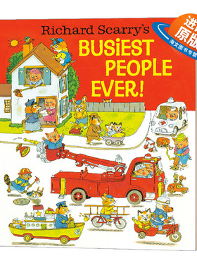 英文原版 Richard Scarry's Busiest People Ever 斯凯瑞金色童书 忙忙碌碌的人 精装大开绘本 英文版 进口英语原版书籍儿童外文书