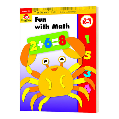 学习起跑线 趣味数学 幼儿园大班一年级 英文原版 Evan Moor The Learning Line Fun with Math 美国加州教辅 英文版进口英语书籍
