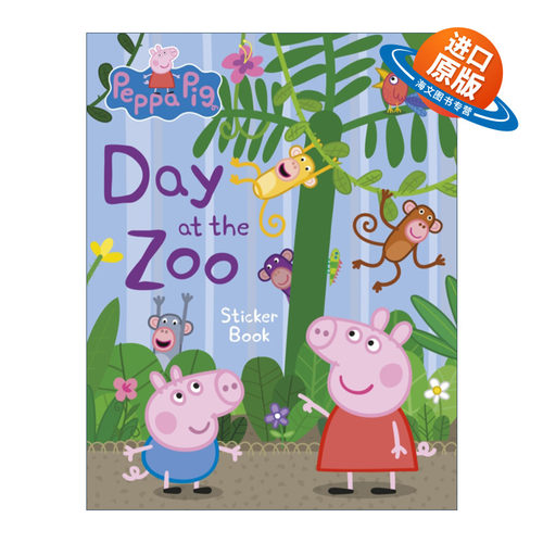英文原版 Peppa Pig Day at the Zoo Sticker Book 小猪佩奇贴纸书 在动物园的一天 英文版 进口英语原版书籍