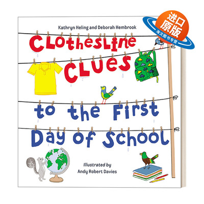 英文原版 Clothesline Clues to the First Day of School 谁在晾衣服 3-7岁儿童职业认知绘本 看图猜谜 英文版 进口英语原版书籍