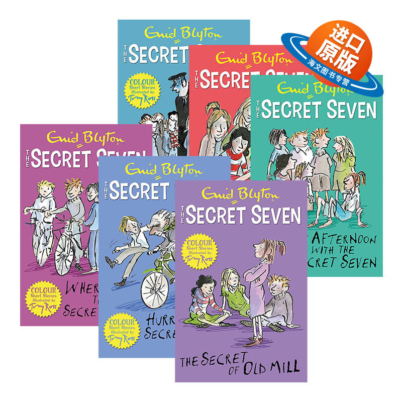 七个小神探系列6册 英文原版 Secret Seven Colour Short Stories 英文版进口儿童初级桥梁章节小说书 伊妮德布莱顿 Enid Blyton