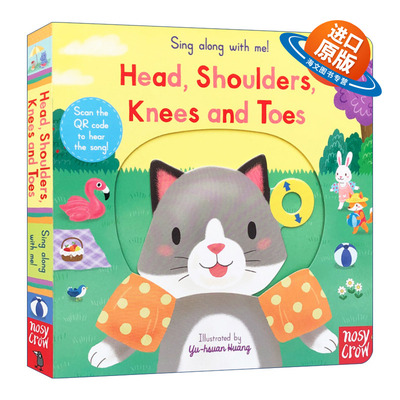英文原版 Sing Along With Me Head Shoulders Knees and Toes 纸板机关操作书 欧美经典儿歌 欢唱童谣绘本亲子互动英文版进口书