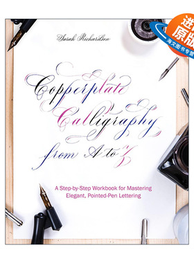 英文原版 Copperplate Calligraphy from A to Z 铜版印刷体书法练习大全 花体英文 英文版 进口英语原版书籍