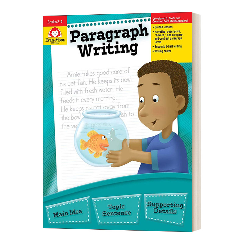 英文原版 Paragraph Writing Grade 2-4段落写作练习二至四年级英文版进口英语原版书籍儿童外文书_虎窝淘