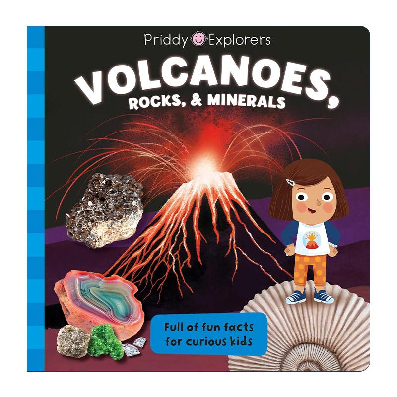 英文原版 Priddy Explorers Volcanoes Rocks and Minerals 探索者 火山 岩石和矿物 纸板书 英文版 进口英语原版书籍