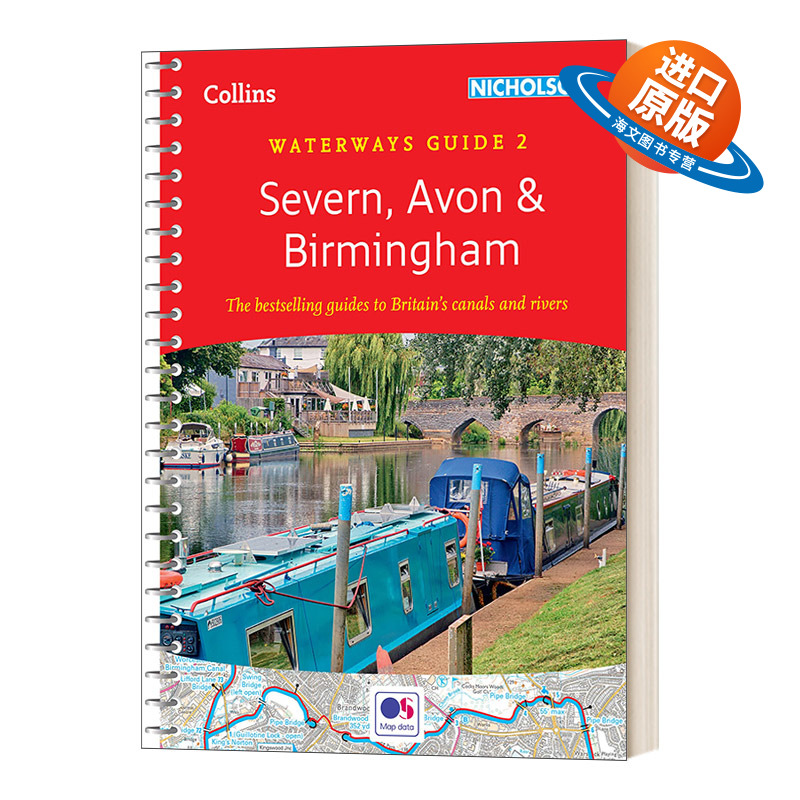 英文原版 Severn Avon and Birmingham 英格兰伯明翰及塞文河附近的运河 Nicholson Waterways Guides 水道指南 英文版 进口原版