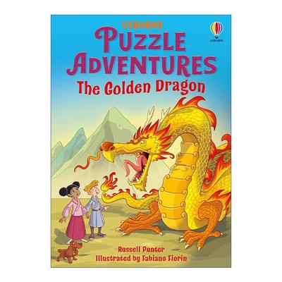 英文原版 Usborne Puzzle Adventures The Golden Dragon 解谜冒险书 金龙 儿童推理探险益智游戏 全彩插图 进口英语原版书籍