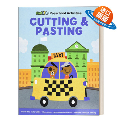 英文原版 Cutting and Pasting 剪一剪贴一贴 学前技能 活动书 Flash Kids Preschool Activity Books 形状认知 英文版 进口英语书