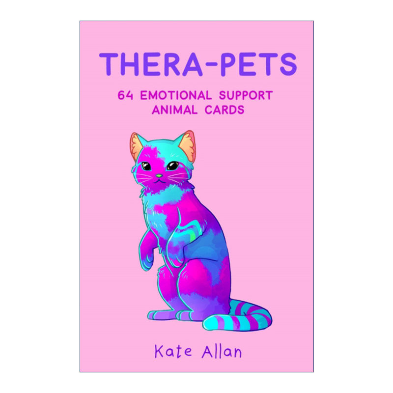 英文原版 Thera-pets 情感支持用宠物 64张动物情绪卡片 心理健康 英文版 进口英语原版书籍