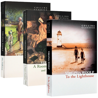 弗吉尼亚伍尔夫小说3本套装 英文原版小说 Virginia Woolf达洛维夫人到灯塔去 一间自己的房间 柯林斯经典文学进口英语书