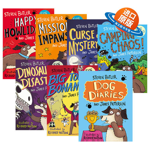 英文原版 Dog Diaries 狗狗日记系列7本 爆笑故事 儿童冒险故事桥梁章节书 中小学生英语课外读物 英文版 进口英语原版书籍