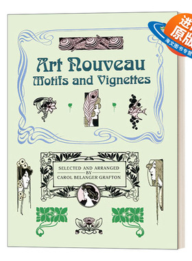 英文原版 Art Nouveau Motifs and Vignettes 新艺术风格主题和小插曲 插画图案 英文版 进口英语原版书籍