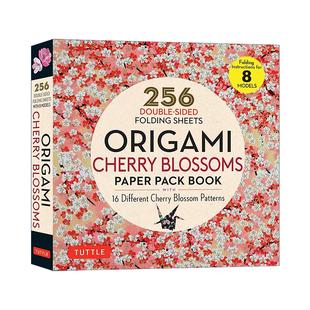 英文原版 Origami Cherry Blossoms Paper Pack Book 折纸256张 日本樱花 双面折纸 Tuttle Publishing 英文版 进口英语原版书籍