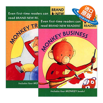 英文原版 Brand New Readers Monkey猴子系列2册 儿童绘本 Candlewick分级读物 麻烦 恶作剧 英文版 进口英语原版书籍