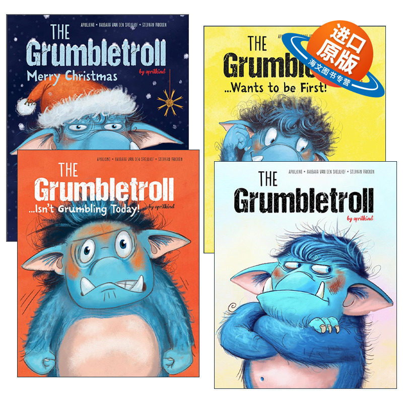 英文原版 The Grumbletroll 爱发脾气的小怪兽系列4册 儿童精装情商养成绘本 芭拉范登斯佩尔霍夫 英文版 进口英语原版书籍