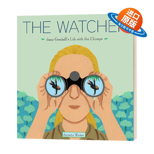 英文原版 The Watcher Jane Goodall's Life with the Chimps 观察者 珍·古道尔和黑猩猩在一起的生活 英文版 精装绘本儿童外文书