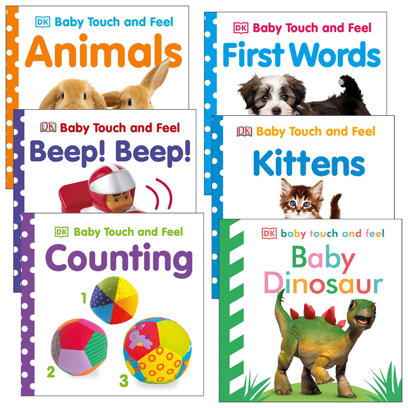 英文原版 Baby Touch and Feel 婴儿触摸和感觉系列6册 小恐龙 动物 小猫 数数 幼儿儿童启蒙认知绘本 英文版 进口英语原版书籍