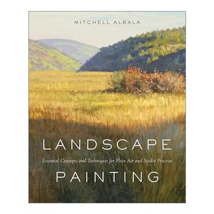 风景画写生技法 绘画指南 进口英语原版 Landscape 书籍 英文版 Painting 精装 英文原版 米切尔?阿尔巴拉