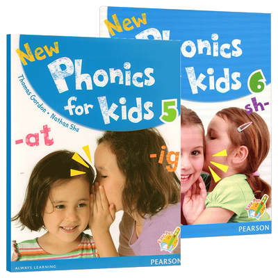 香港朗文幼儿英语自然拼读教材2册 英文原版 New Phonics for kids 5-6级别 学生用书 培生分级阅读 亲子幼儿大班教材 英文版书籍