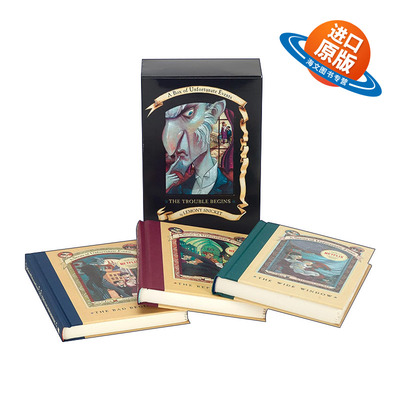 英文原版 A Series of Unfortunate Events Box The Trouble Begins 波特莱尔大冒险 雷蒙斯尼奇的不幸历险套装1-3册 精装