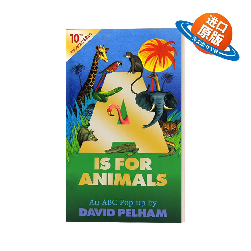 英文原版绘本 A Is for Animals 认识26字母开头的动物 儿童立体书 翻翻页 英文版 进口英语原版书籍
