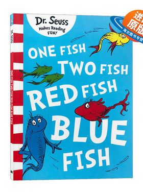 英文原版 DR.SEUSS One Fish Two Fish Red Fish Blue Fish 苏斯博士 蓝色系列绘本 儿童启蒙早教图画书 英文版 进口英语原版书籍