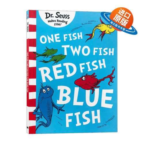 英文原版 DR.SEUSS One Fish Two Fish Red Fish Blue Fish 苏斯博士 蓝色系列绘本 儿童启蒙早教图画书 英文版 进口英语原版书籍