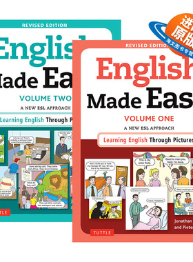 英文原版 English Made Easy Free Online Audio 简易英语 修订版 2册 一种新的以英语为第二语言/外语方法 图片学英语 英文版