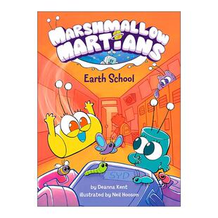 英文版 书籍 Earth 地球学校 儿童全彩搞笑漫画 棉花糖火星人系列 Martians School 进口英语原版 英文原版 精装 Marshmallow