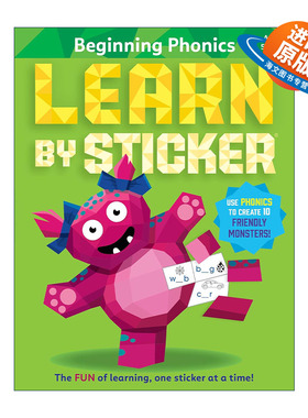 英文原版 Learn by Sticker Beginning Phonics 贴纸学习册 自然拼读1 英文版 进口英语原版书籍