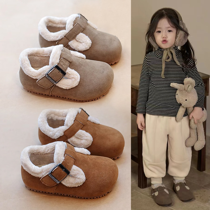 英国next sara儿童勃肯鞋2024冬季新款女童运动鞋男童棉鞋豆豆鞋