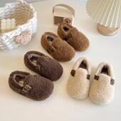 子加绒毛毛鞋 英国next 新款 儿童豆豆鞋 sara女童勃肯棉鞋 2024冬季
