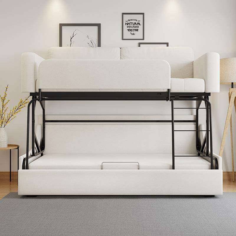 沙发折叠上下铺双层床小户型客厅多功能两用布艺沙发床儿童上下床