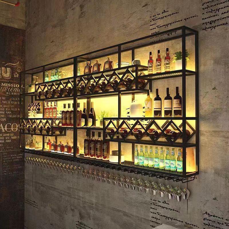 定制吧台酒吧酒柜壁挂式酒架餐厅置物架红酒架子创意墙上展示架