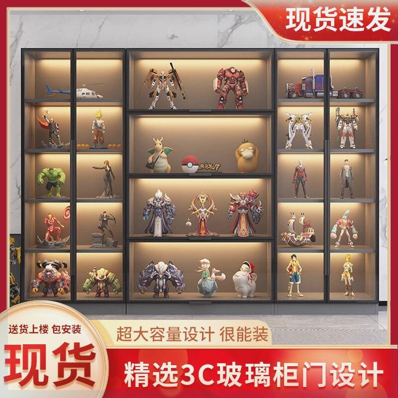 轻奢玻璃门手办柜乐高模型展示柜家用玩具收纳定制储物柜子陈列柜